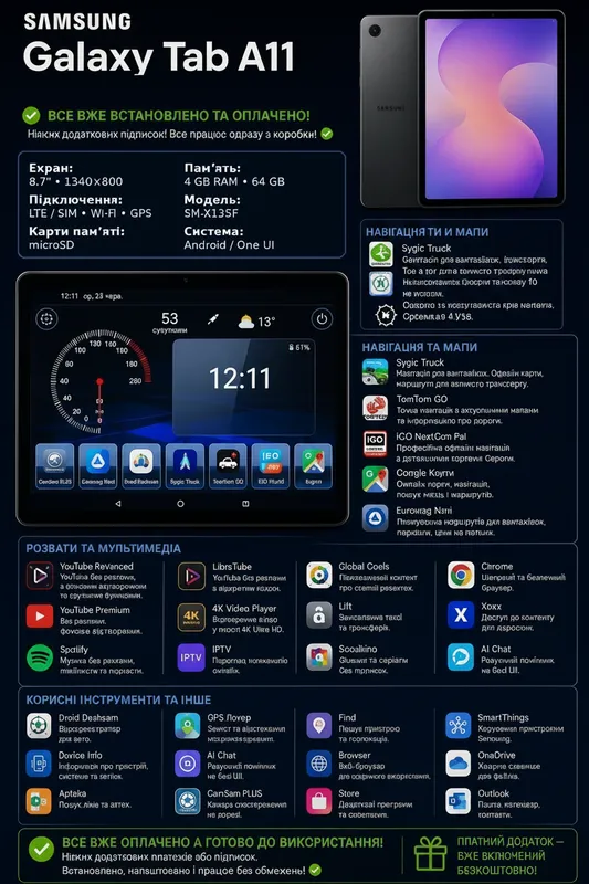Samsung Galaxy Tab A11 LTE 4RAM/64GB 5G